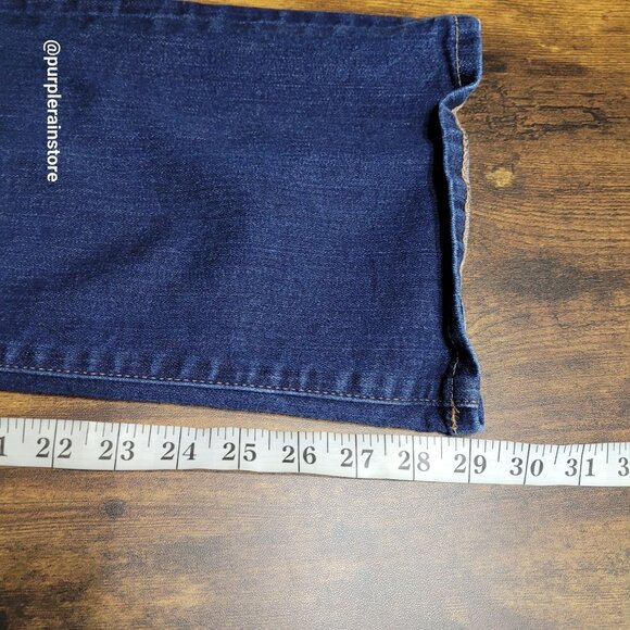 GAP Jeans 28 S Long & Lean Flare Mid Rise Dark Wash Stretch Denim Western - Picture 11 of 14